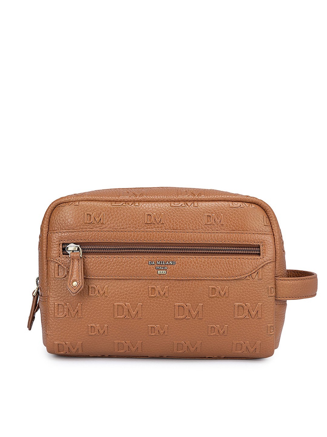

Da Milano Women Brand Logo Detailed Multi-Utility Travel Pouch, Brown