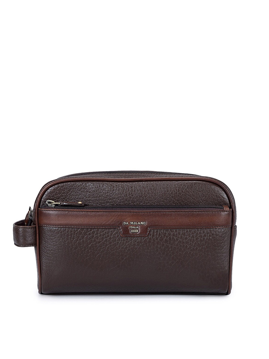 

Da Milano Women Textured Travel Pouch, Brown