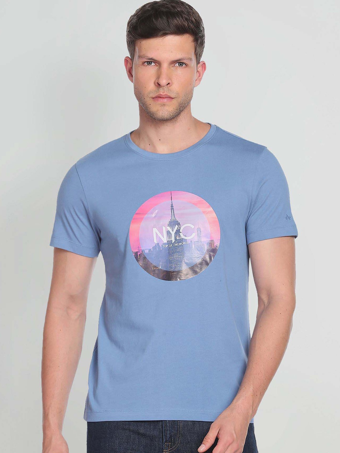 

Arrow Sport Digital Print Cotton T-Shirt, Blue