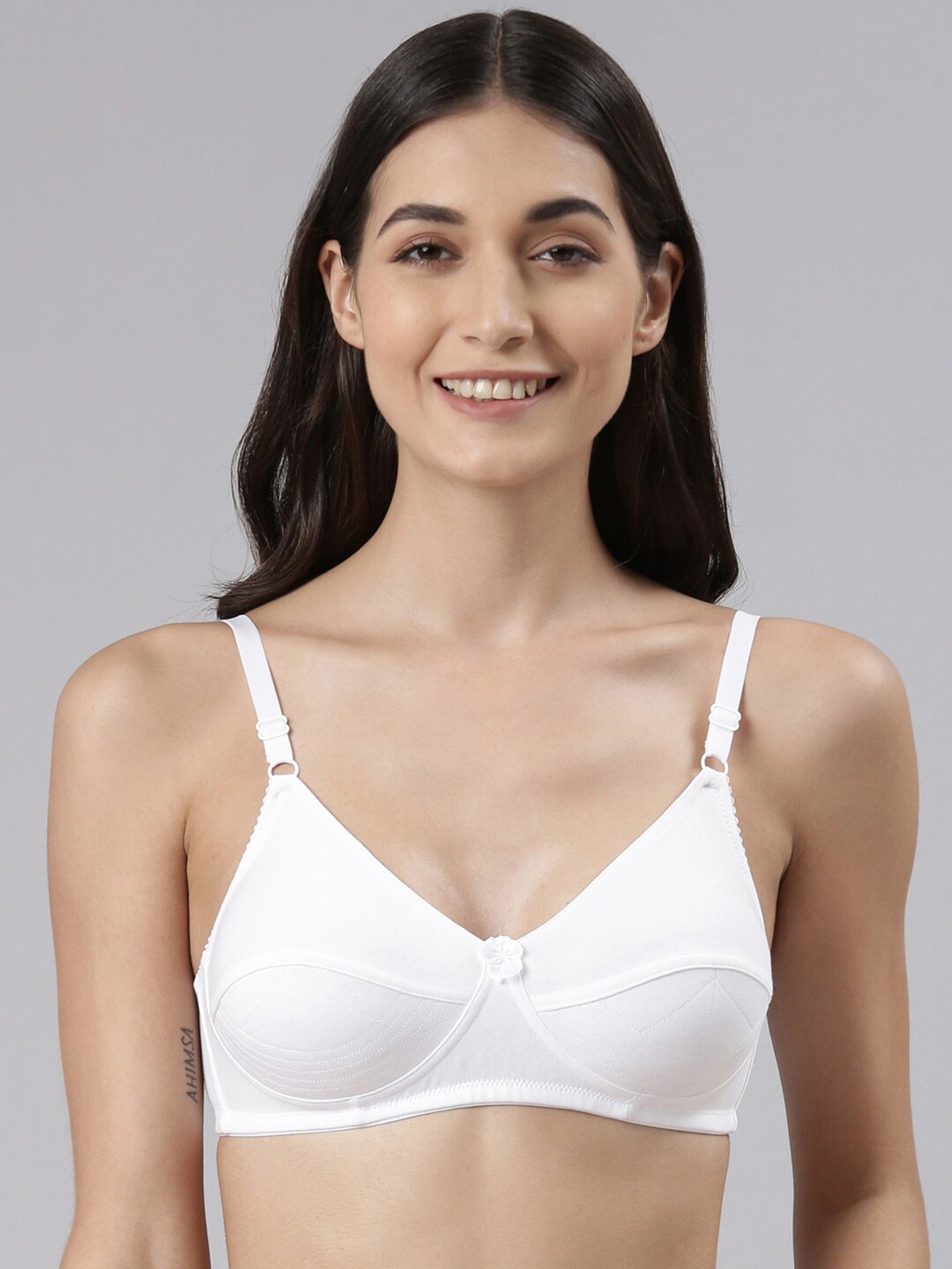 

Dollar Missy Pack of 2 Cotton Wire-Free Uplift Support Bra DES-1201-R3-WHT-PO2, White