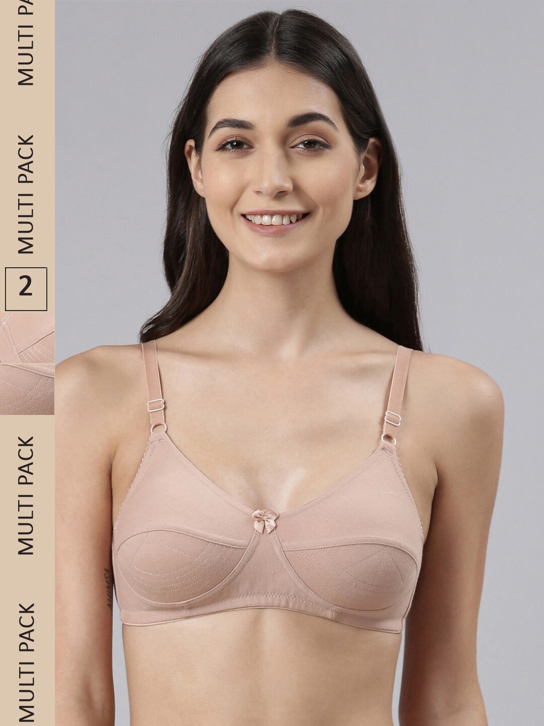

Dollar Missy Pack Of 2 Non-Padded Non Wired Anti-Microbial Cotton Bra, Beige