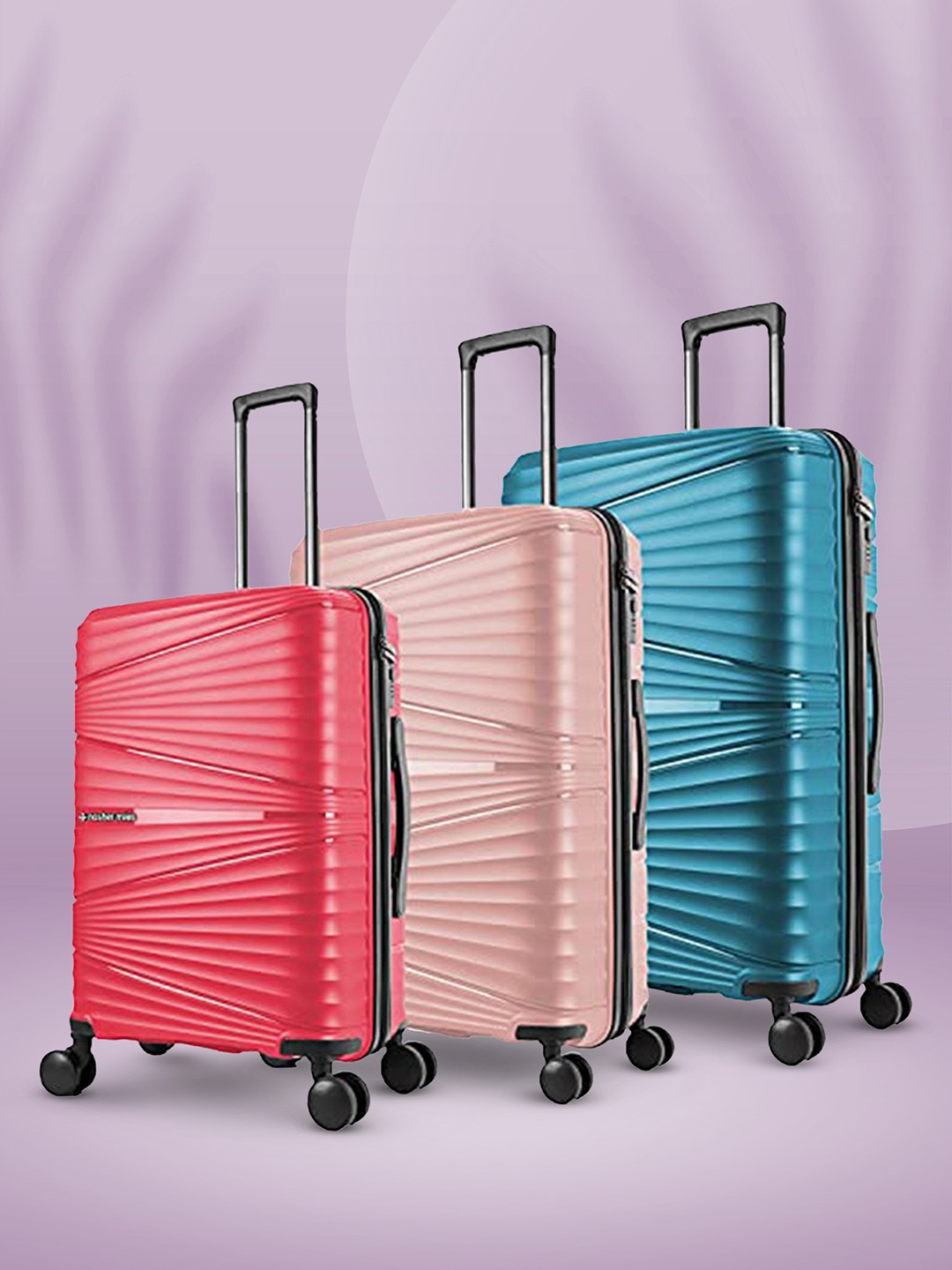 

Nasher Miles Set Of 3 Textured Hard-Sided Trolley Bag, Red
