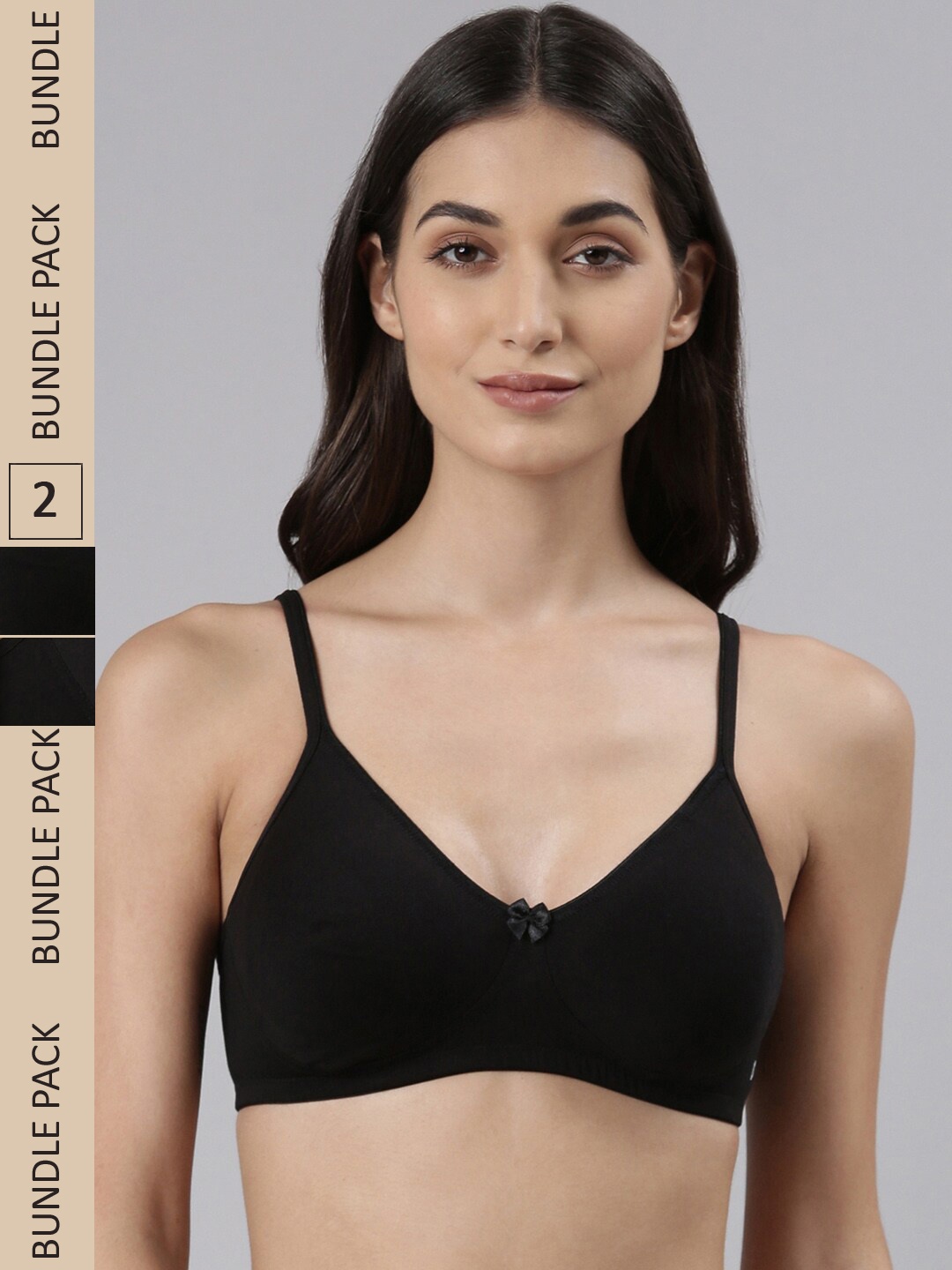 

Dollar Missy Pack of 2 Wire-Free Basic Support Bra DTS-2151-R3-BLK-PO2, Black