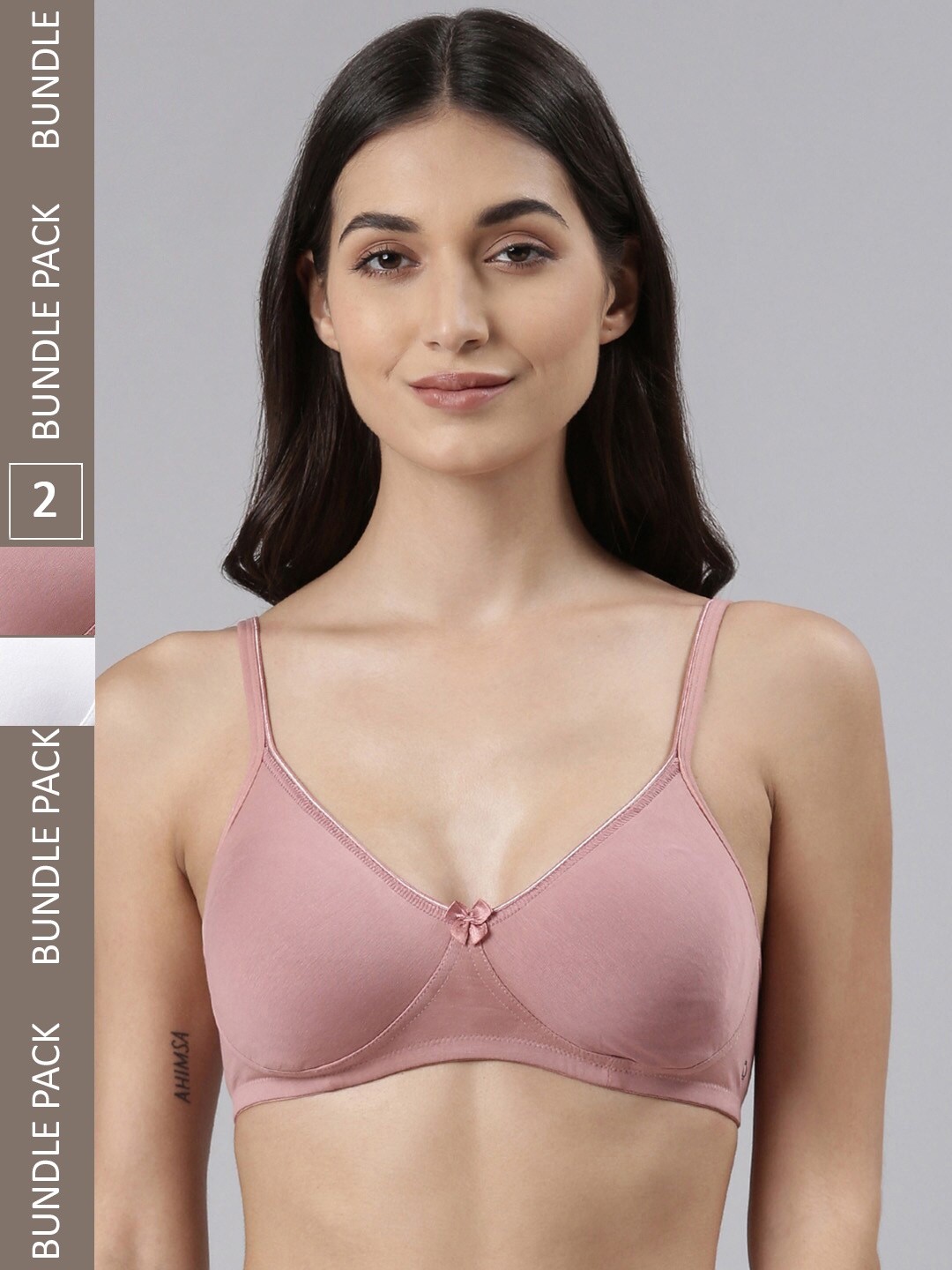 

Dollar Missy Pack of 2 Wire-Free Support Bras DTS-2151-R3-WHT-ORS-PO2, White
