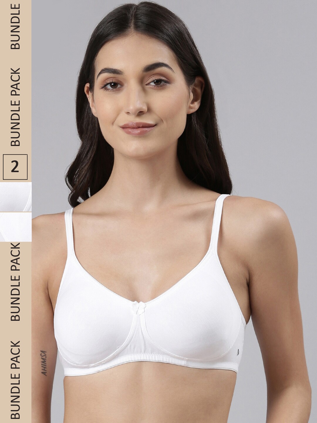 

Dollar Missy Pack of 2 Wire-Free Basic Support Bra DTS-2151-R3-WHT-PO2, White