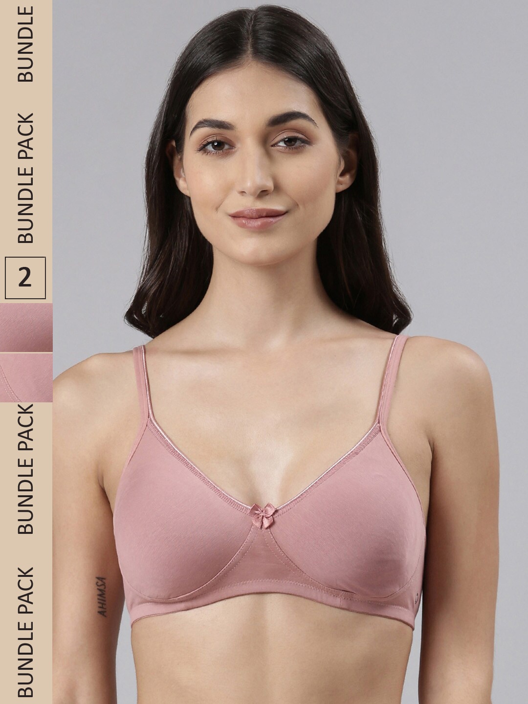 

Dollar Missy Pack of 2 Wire-Free Support Bras DTS-2151-R3-ORS-PO2, Rose