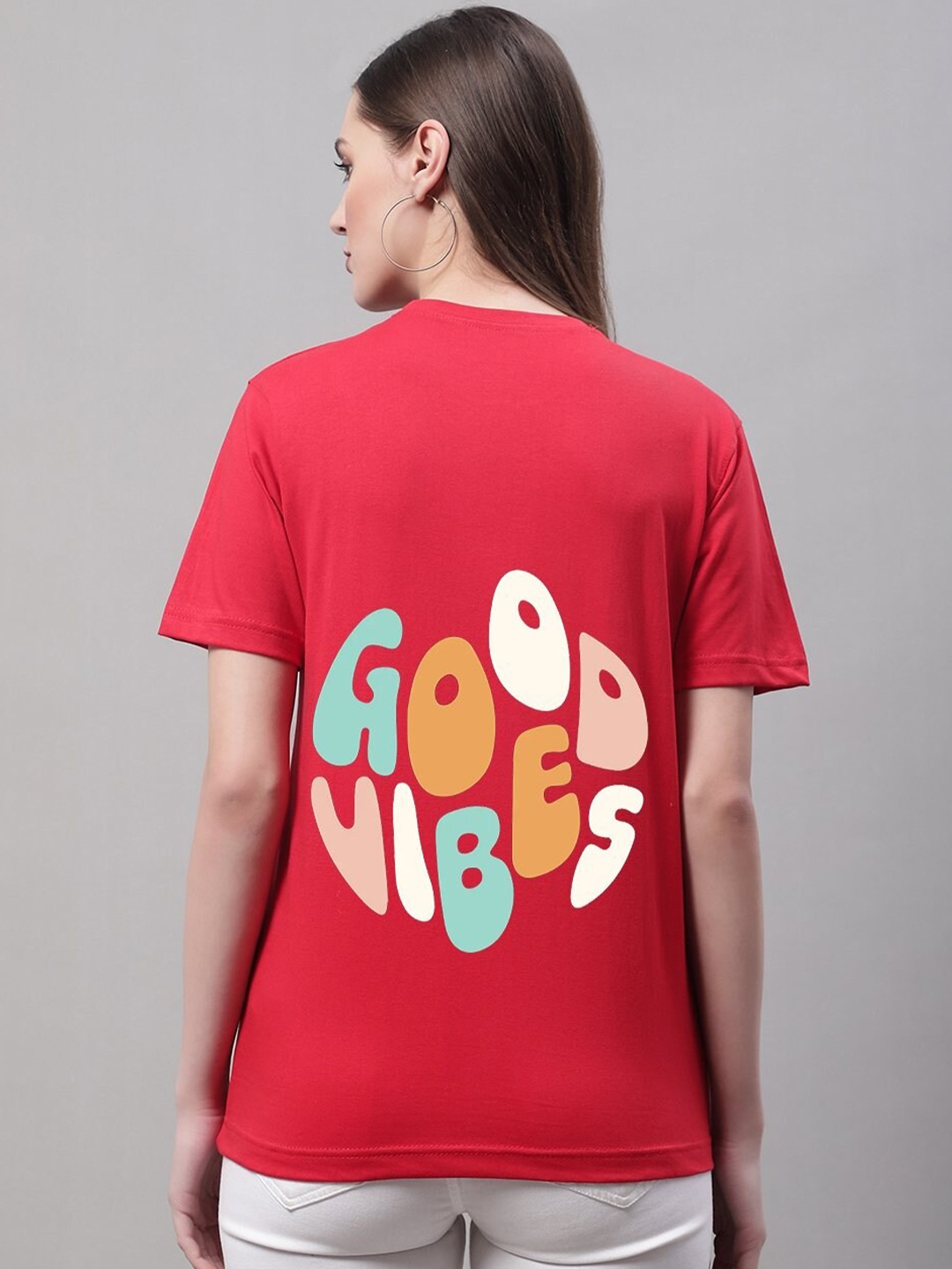 

Miaz Lifestyle Typography Printed Pure Cotton T-shirt, Red