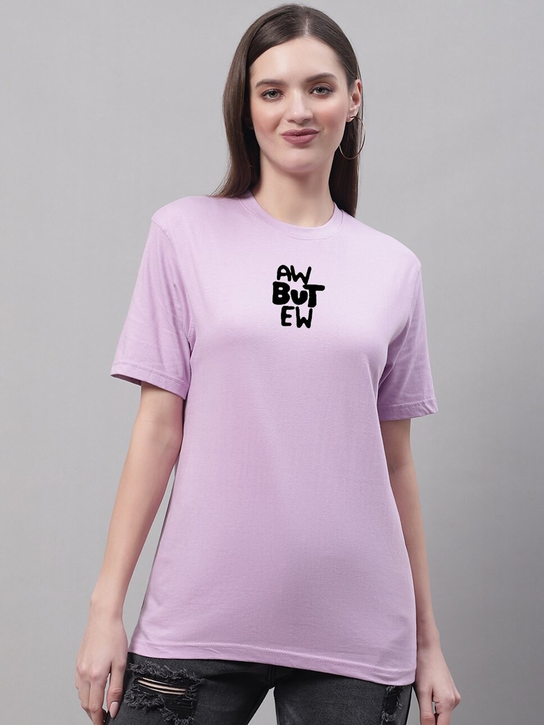 

Miaz Lifestyle Typography Printed Pure Cotton T-shirt, Pink