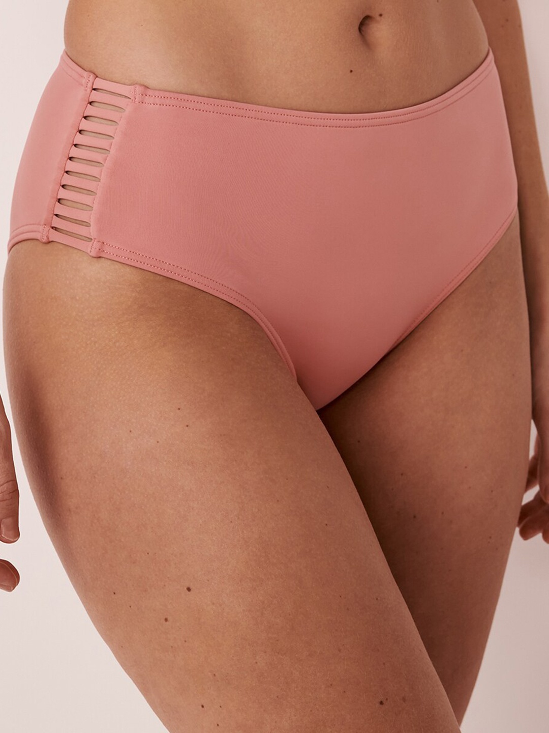 

La Vie en Rose Women Mid Waist Swim Bottoms, Peach
