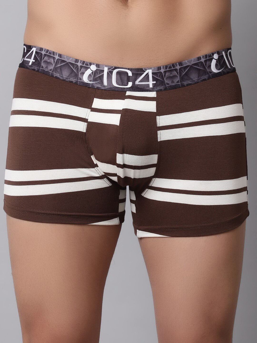 

IC4 Men Mid-Rise Striped Trunk 0BROWN272, Brown