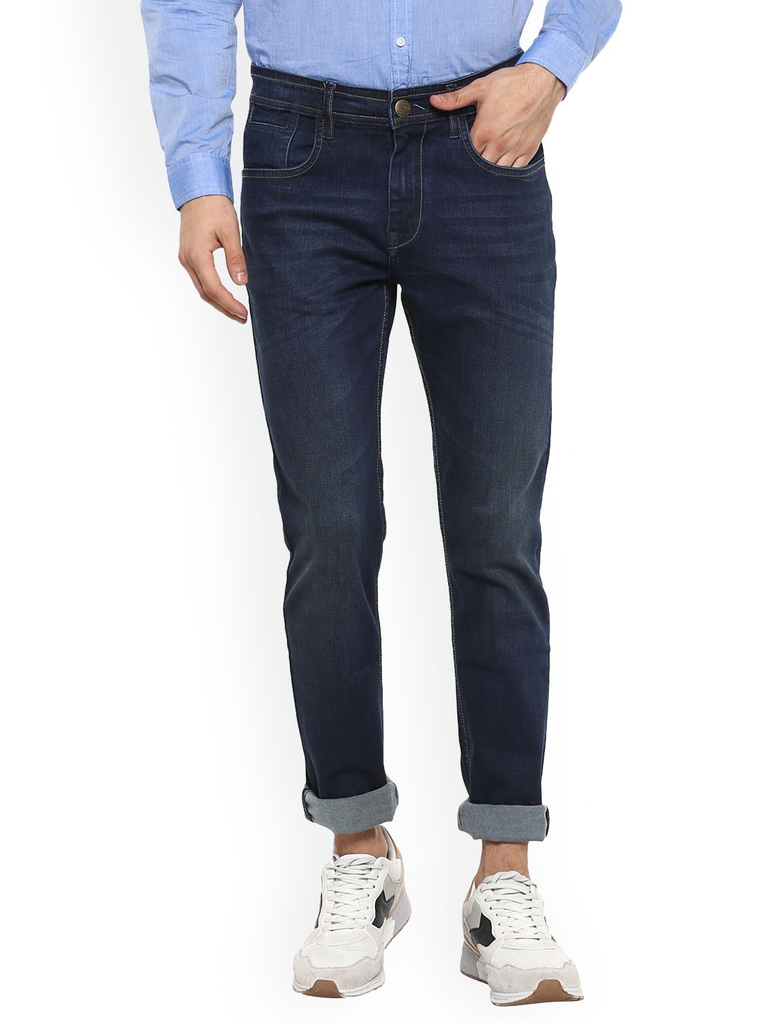 

Red Chief Men Blue Low Distress Light Fade Jeans