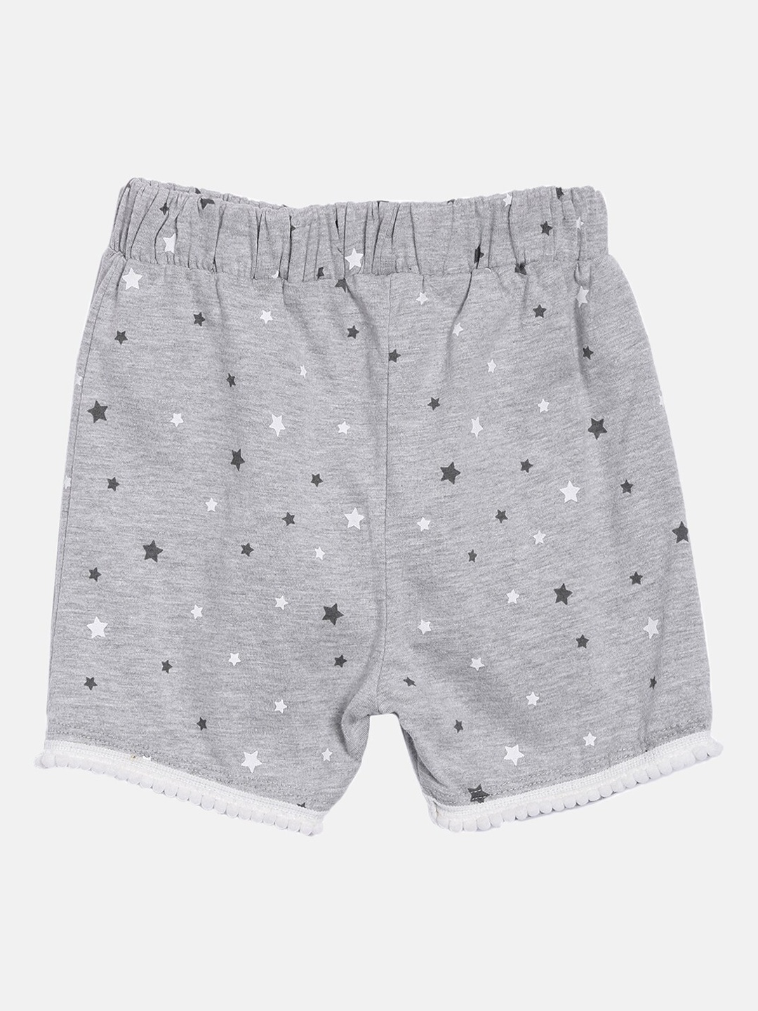 

Kryptic Girls Conversational Printed Pure Cotton Shorts, Grey melange