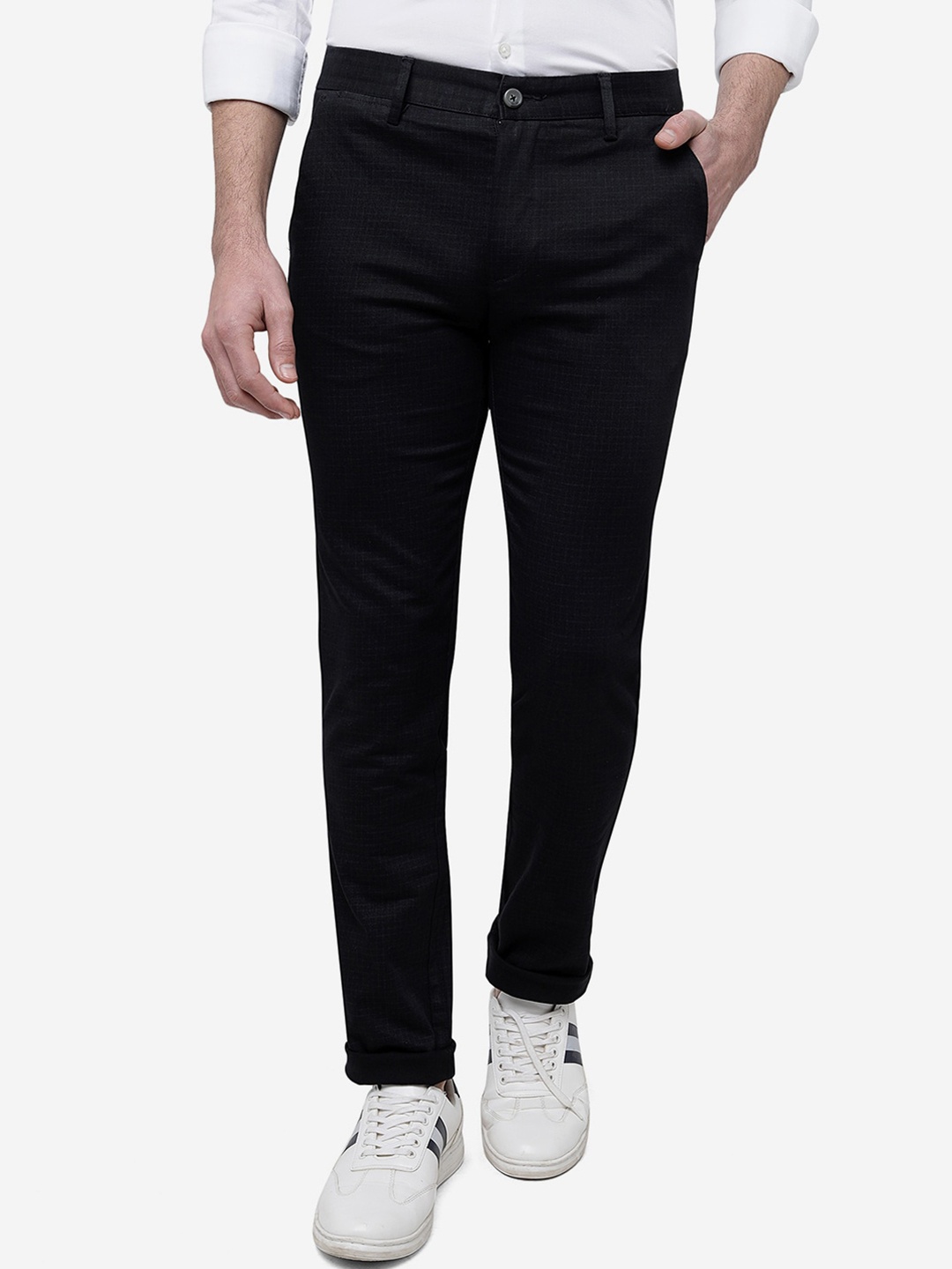 

Greenfibre Men Black Slim Fit Trousers