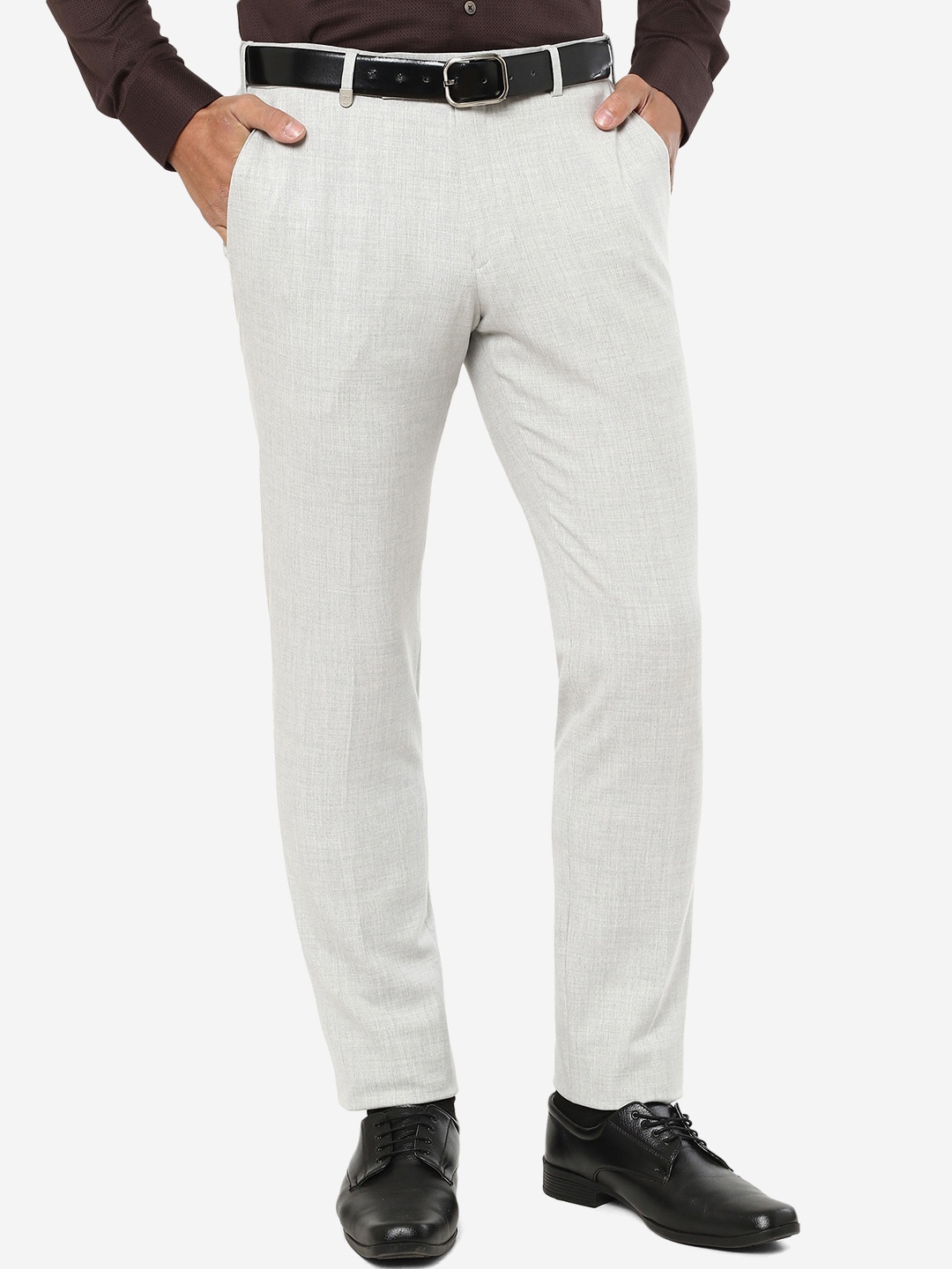 

JADE BLUE Men Slim Fit Formal Trousers, Grey