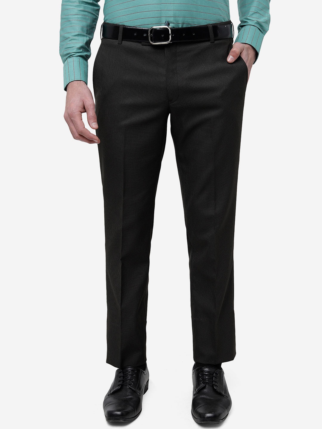 

JADE BLUE Men Slim Fit Formal Trousers, Grey