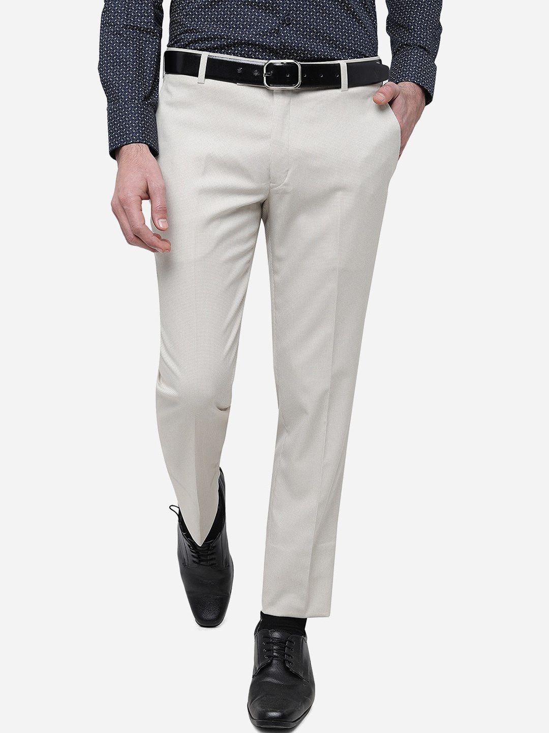 

JADE BLUE Men Slim Fit Formal Trousers, Grey