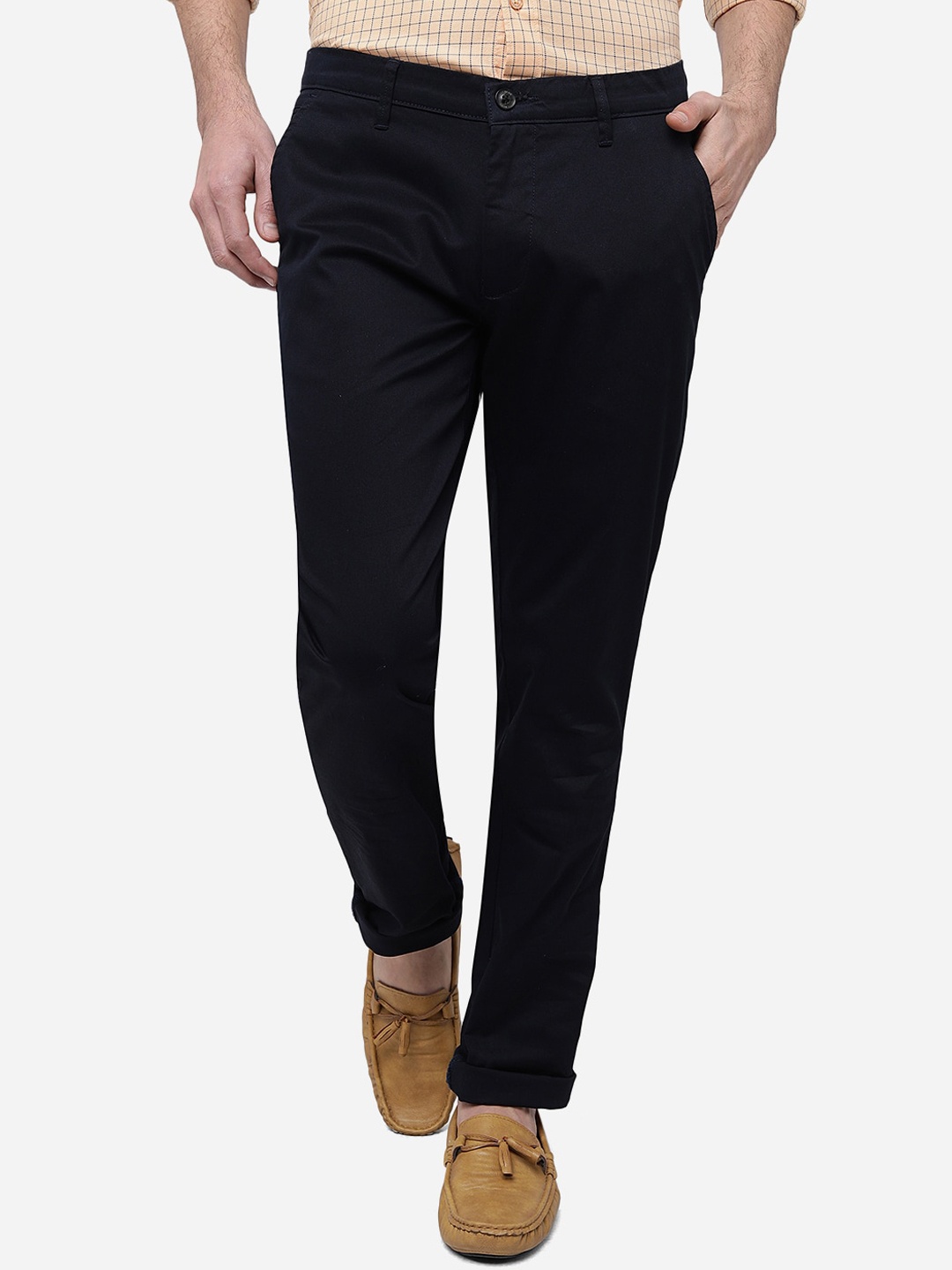 

JADE BLUE Men Blue Slim Fit Chinos Trousers