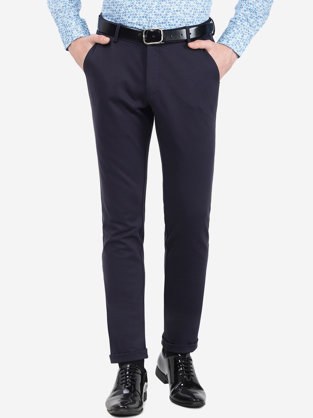 

JB STUDIO Men Slim Fit Mid-Rise Chinos, Blue