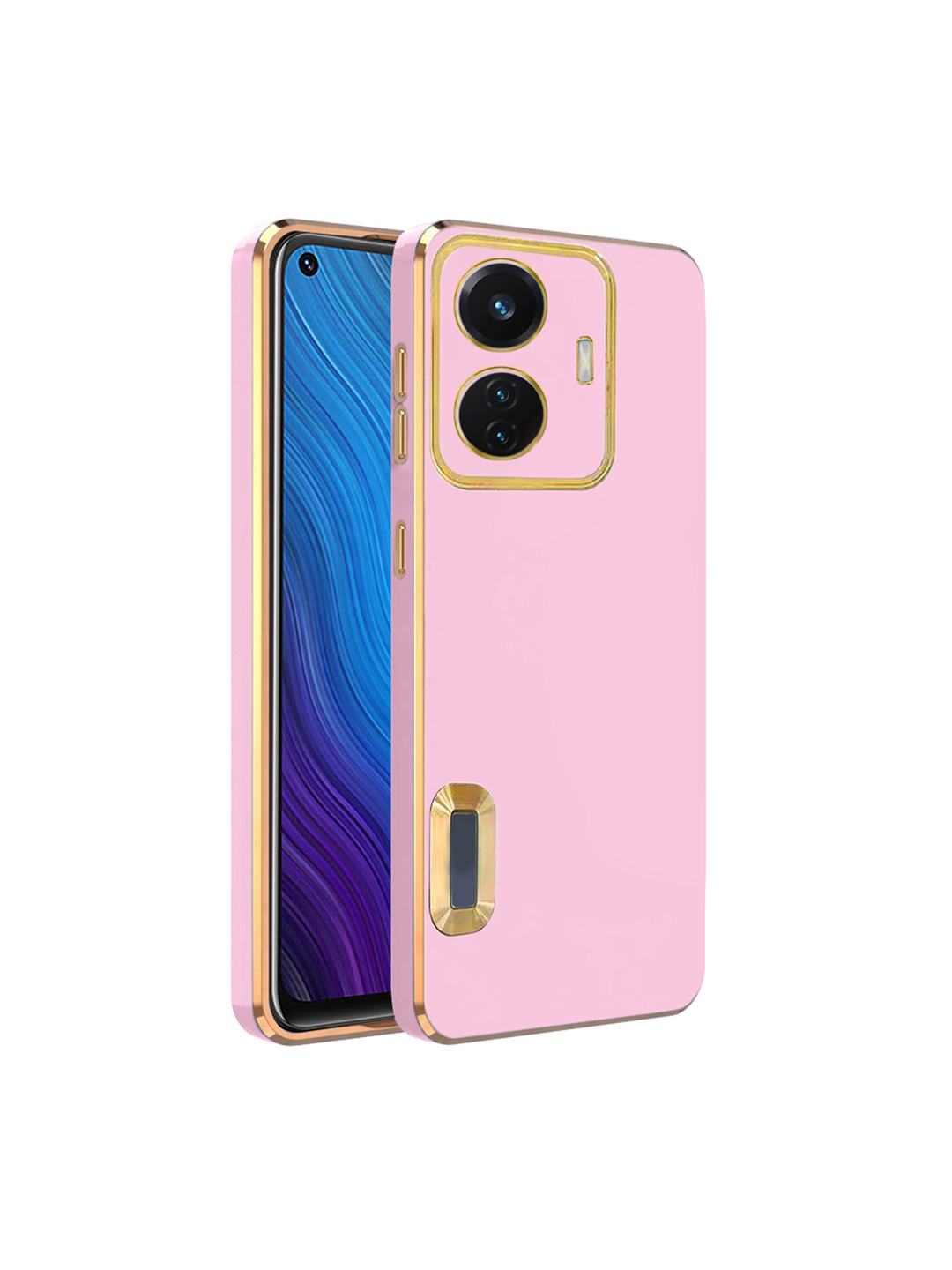 

Karwan Camera Protection Vivo T1 44W Phone Back Cover, Pink