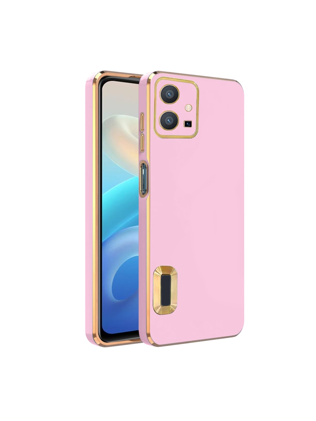 

Karwan Oppo Y55 5G Camera Protection Phone Back Cover, Pink
