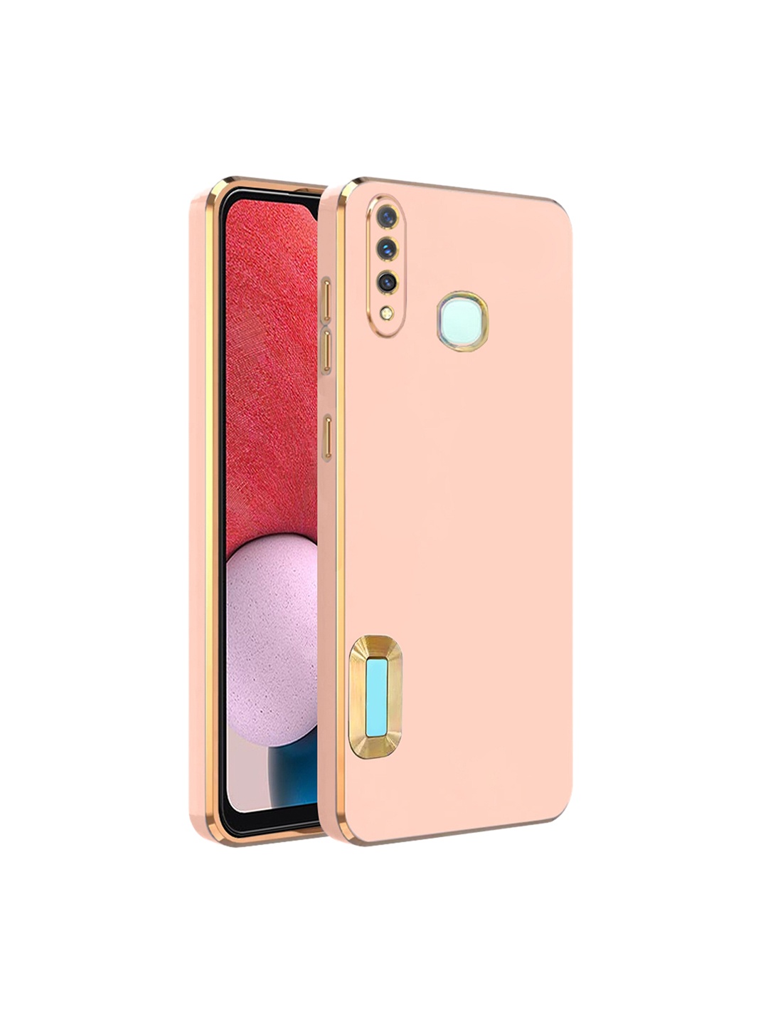 

Karwan Camera Protection Vivo Y19 Phone Back Cover, Peach