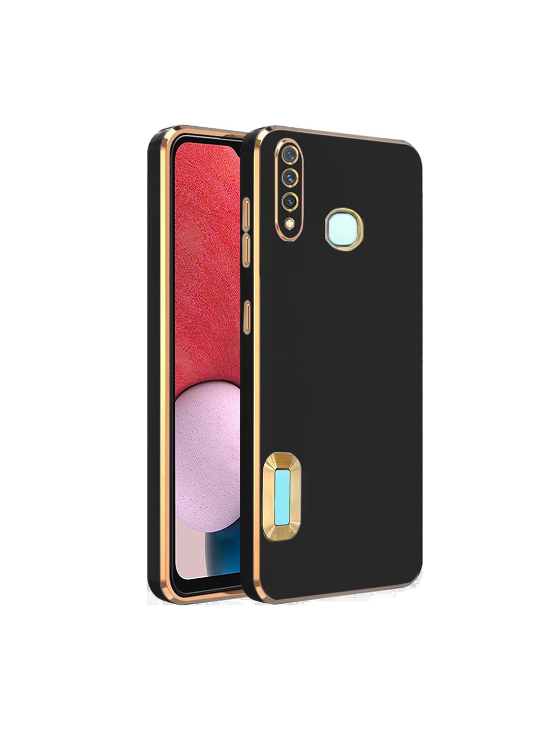 

KARWAN Sweat-Proof Vivo Y19 Phone Back Cover, Black
