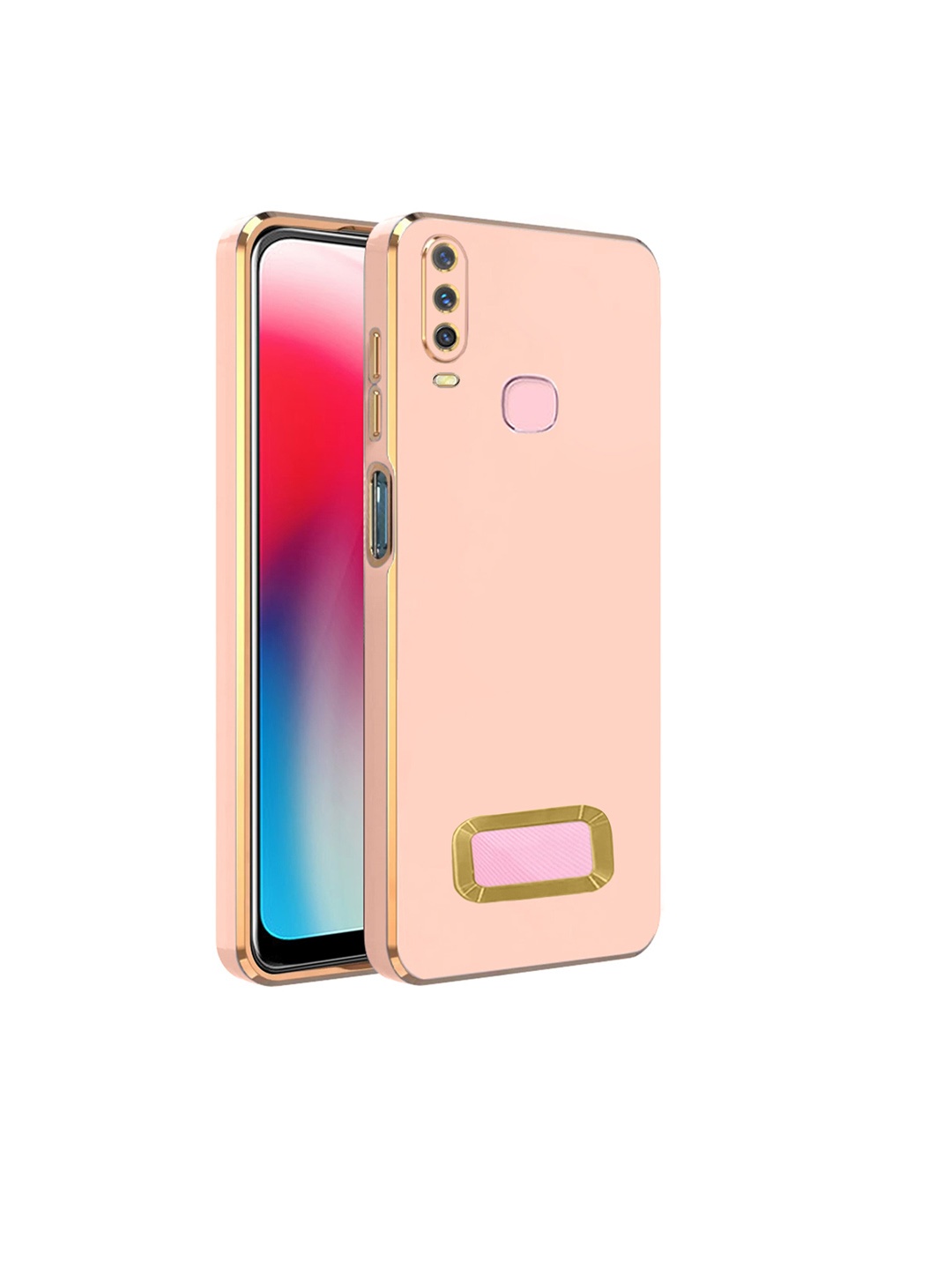 

Karwan Sweat-Proof Vivo Y17 Silicone Phone Back Case, Pink