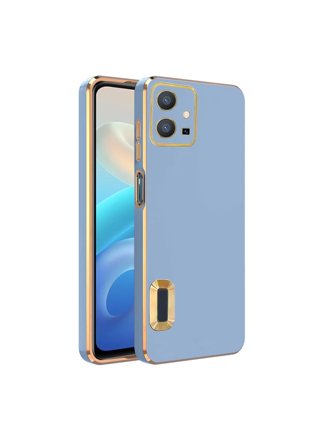 

Karwan Camera Protection Vivo Y55 5G Phone Back Cover, Blue