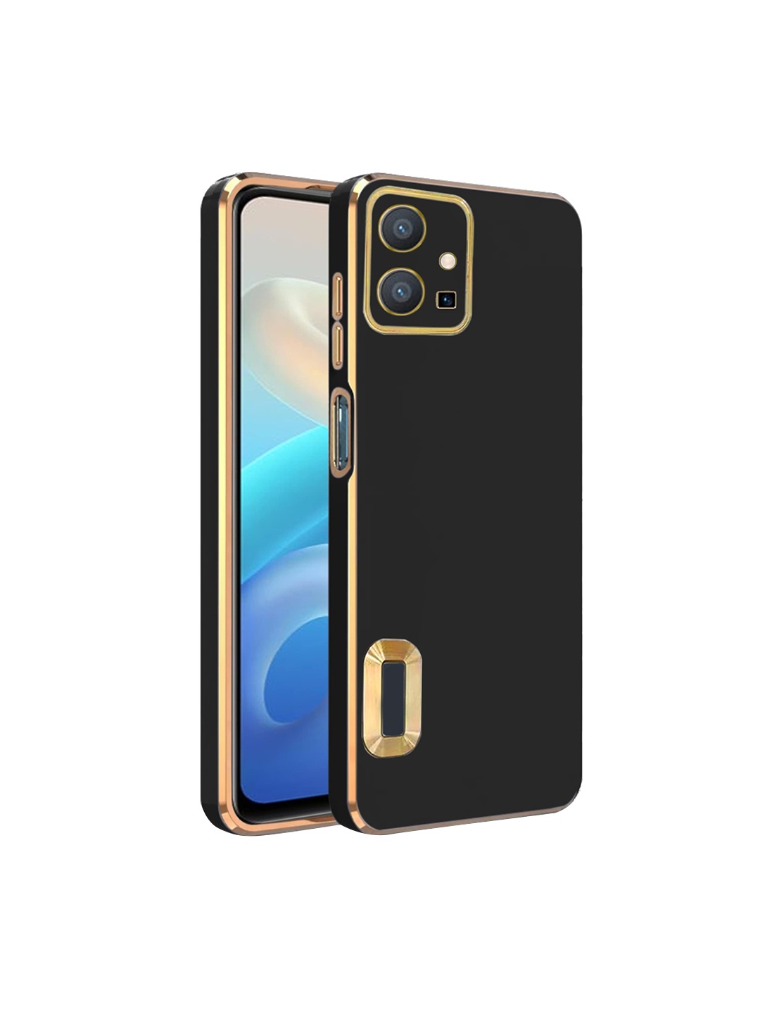 

Karwan Vivo Y55 5G Silicone Phone Back Case, Black