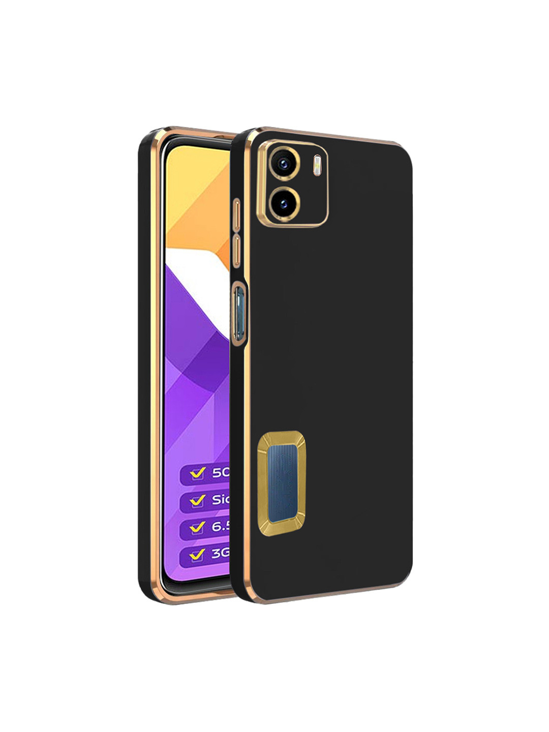 

Karwan Sweat-Proof Vivo Y15S Silicone Phone Back Case, Black