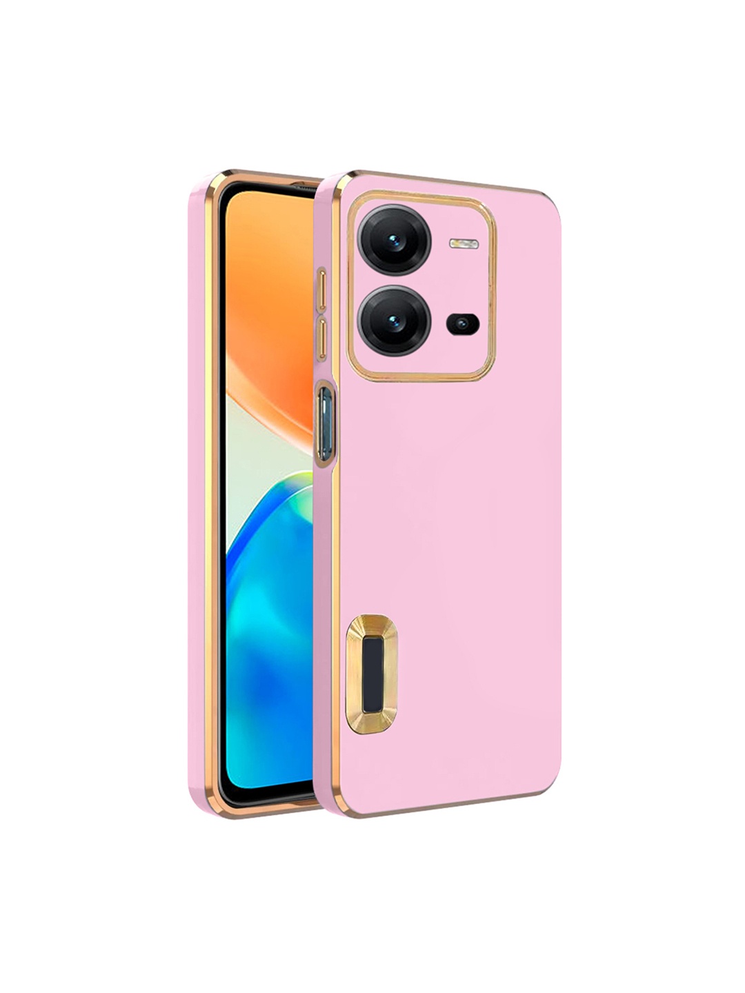 

Karwan Vivo V25 Compatible Camera Protection Mobile Case, Pink