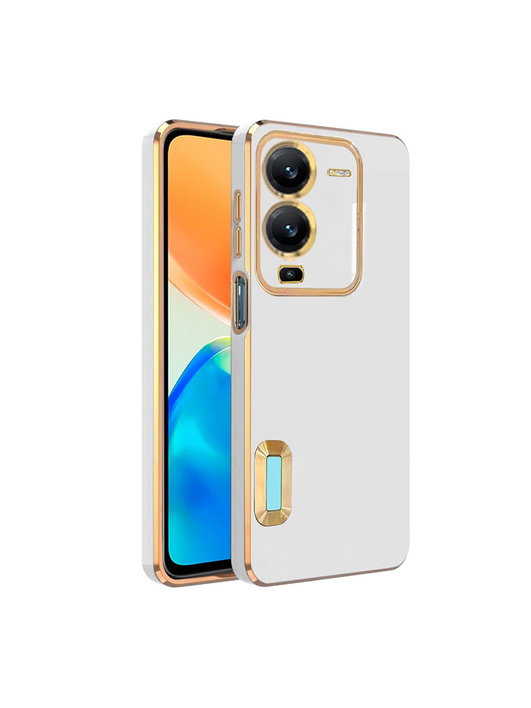 

Karwan Sweat-Proof Vivo V25 pro Silicone Phone Back Case, White