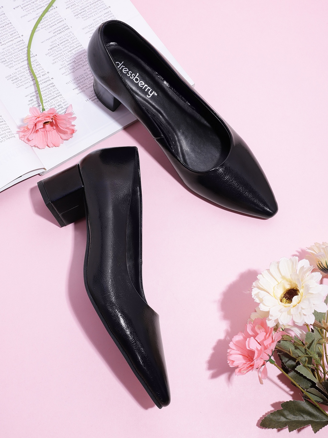 

DressBerry Block Pumps, Black