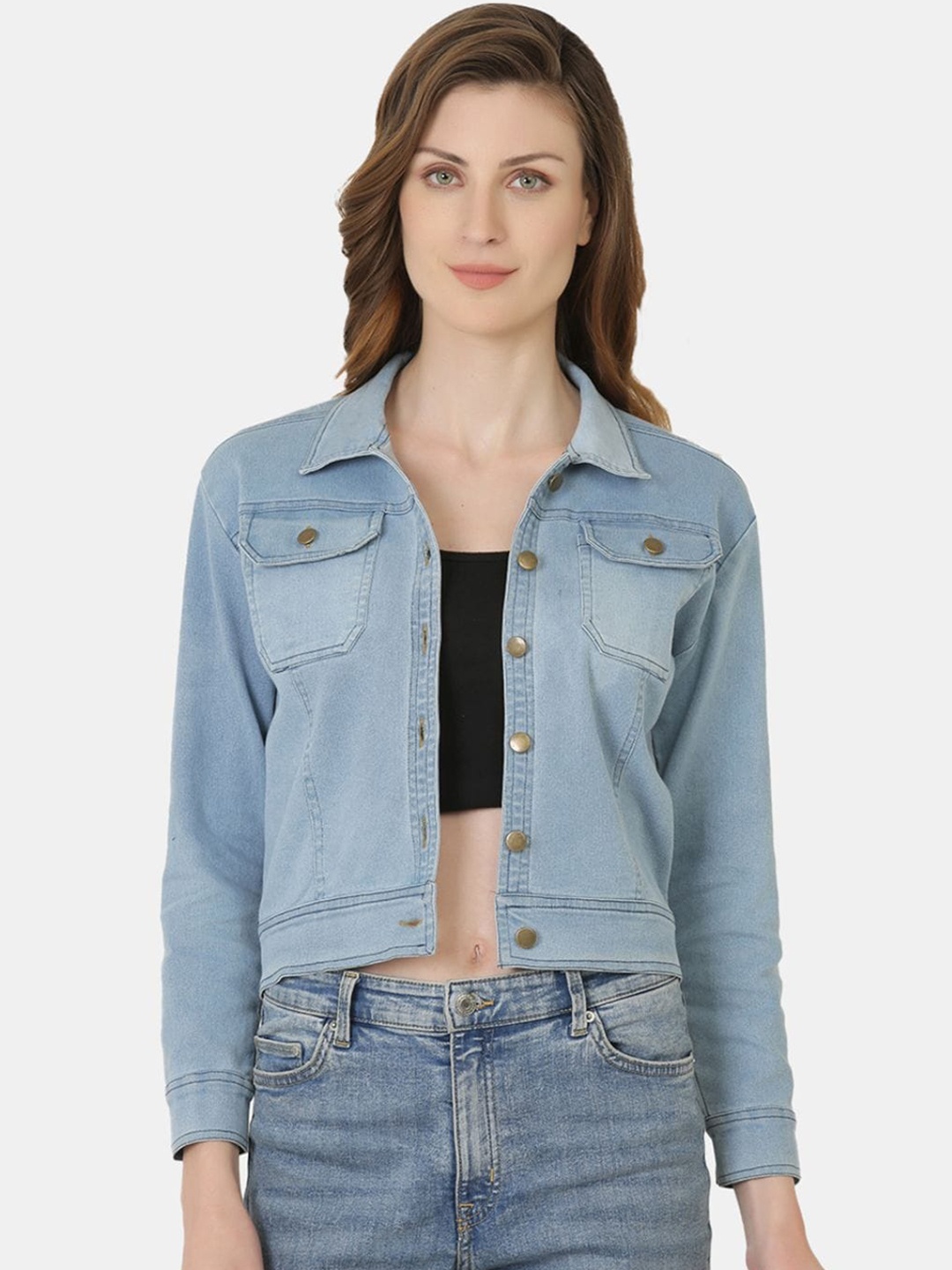 

SAAKAA Washed Denim Jacket, Blue