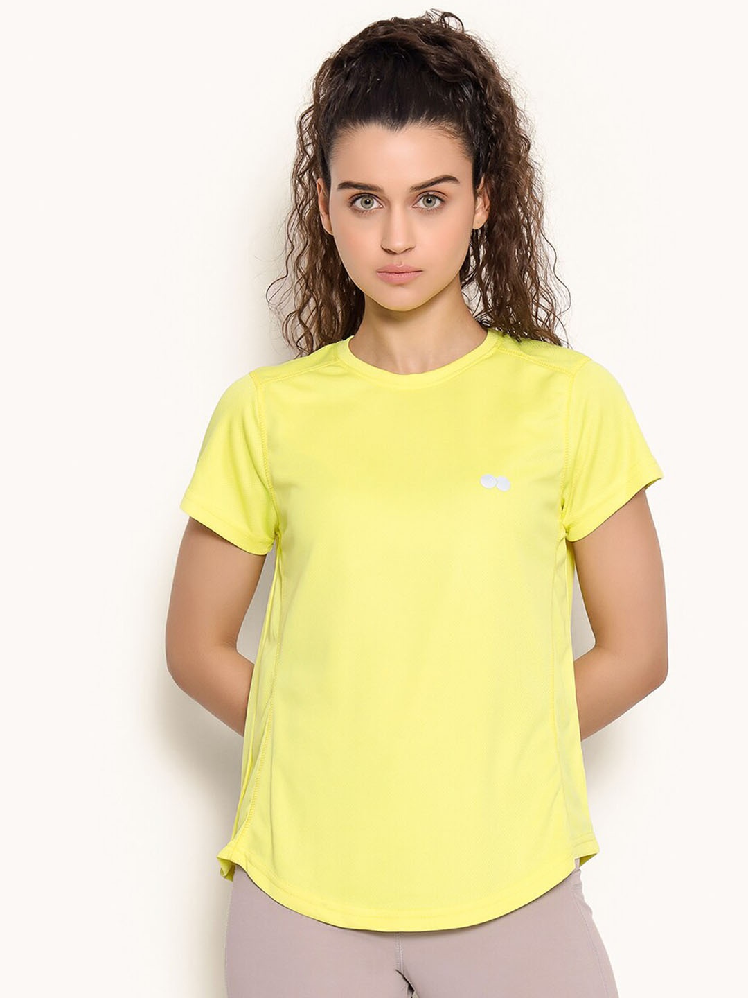 

Clovia Comfort Fit Active T-shirt, Yellow