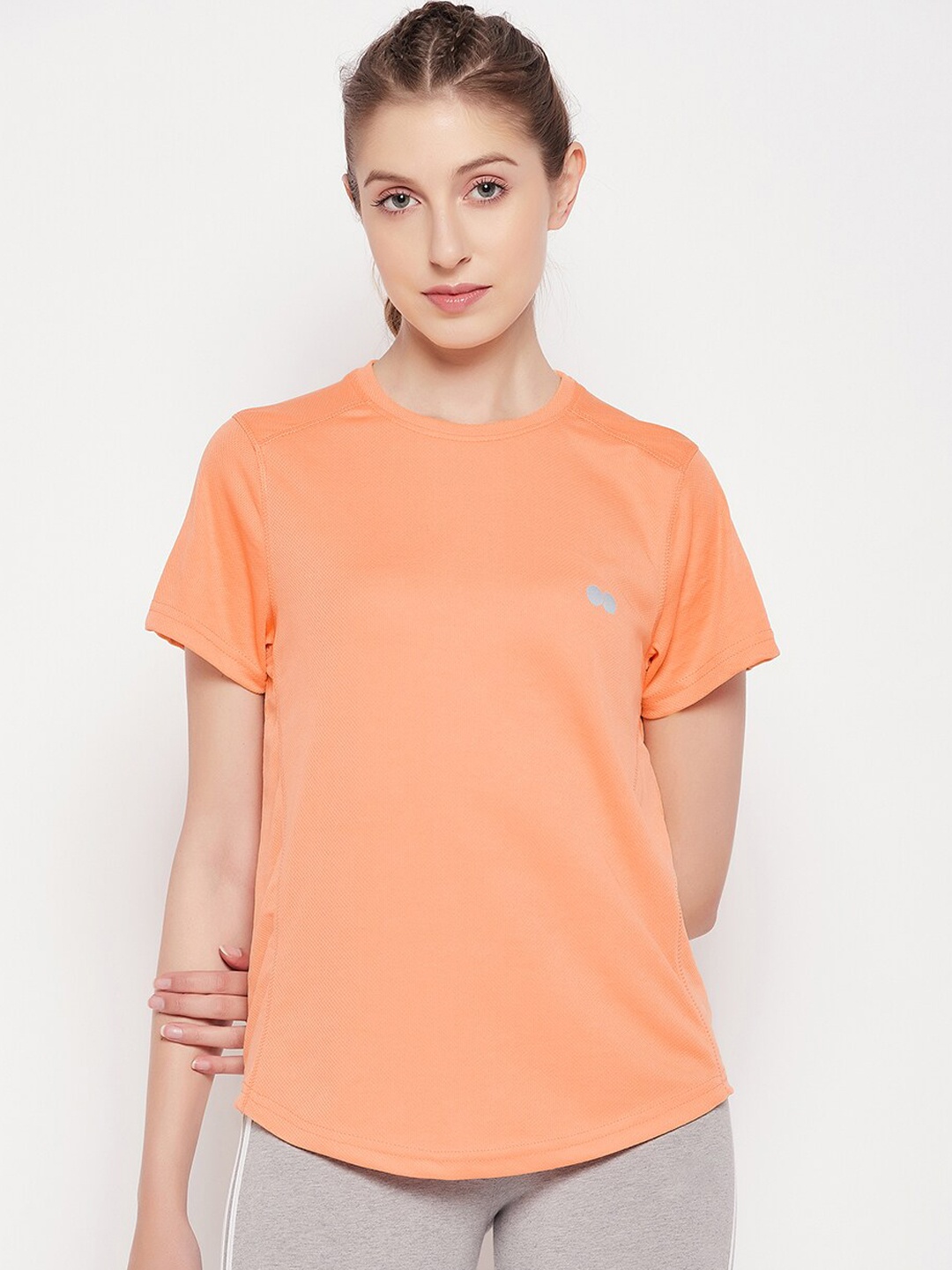 

Clovia Round Neck Short Sleeves Sports T-shirt, Orange