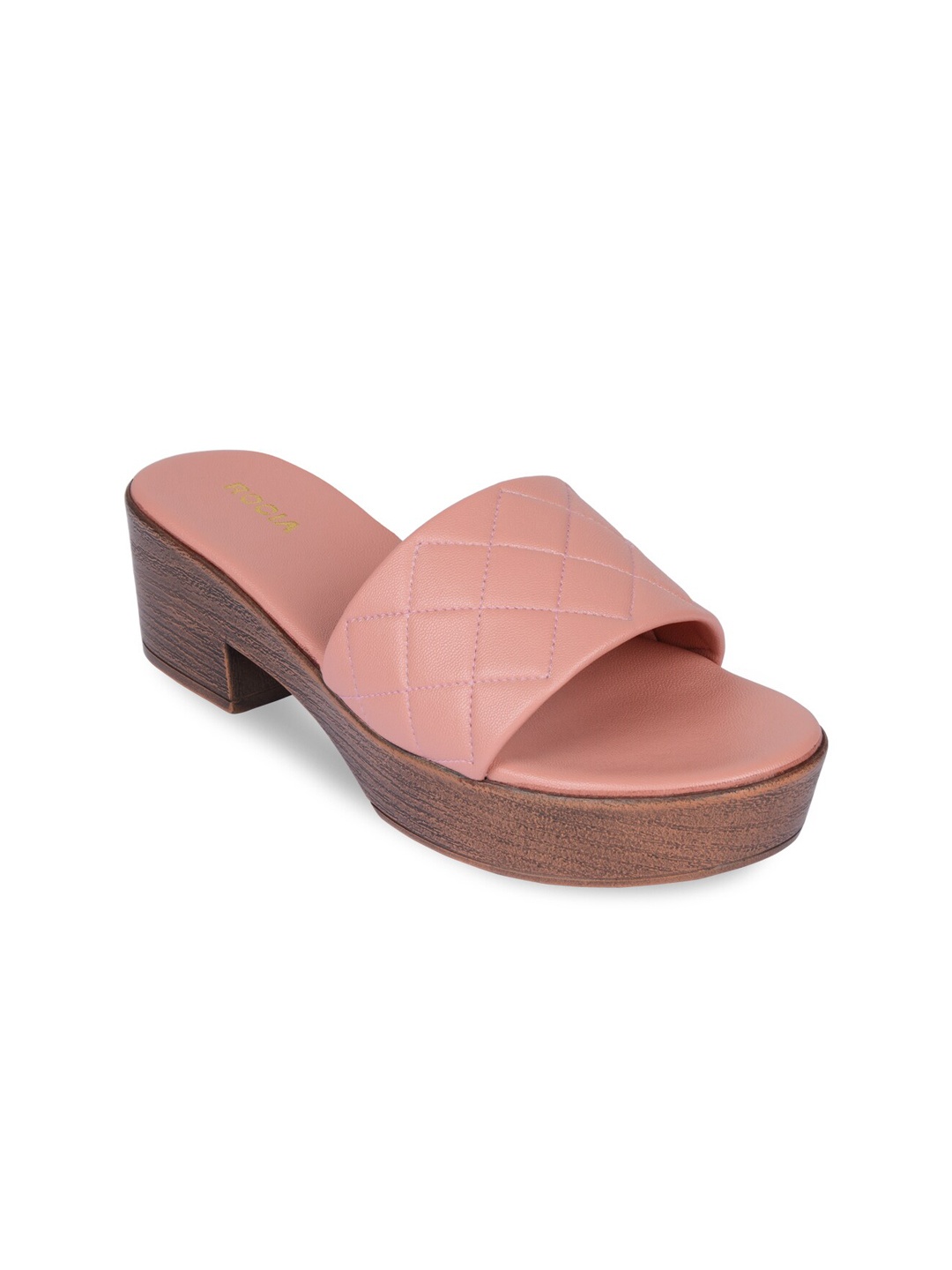 

Rocia Peep Toe Block Heels, Peach