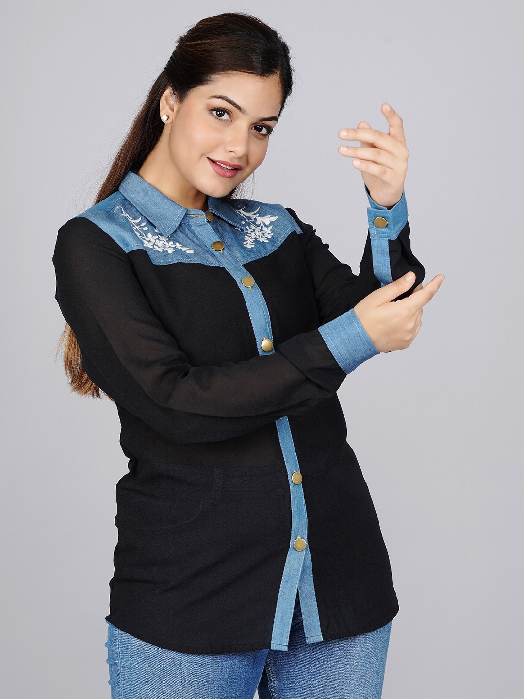

SUMAVI-FASHION Standard Checked Casual Cotton Shirt, Black
