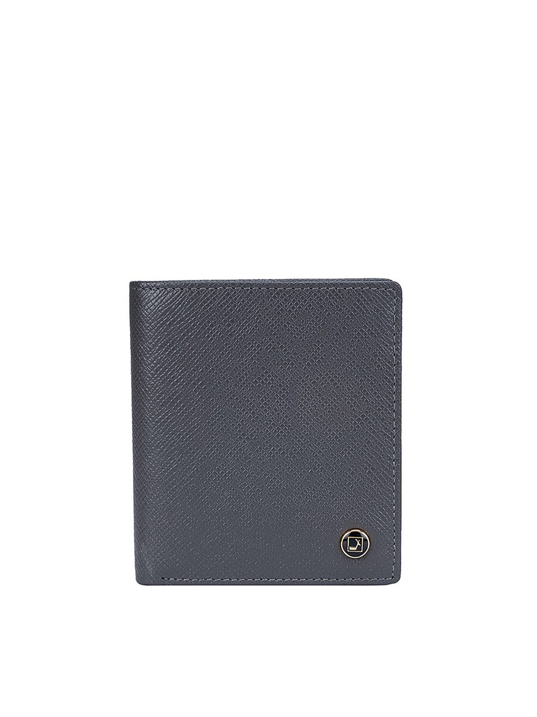 

Da Milano Men Textured Leather Two Fold Wallet, Grey