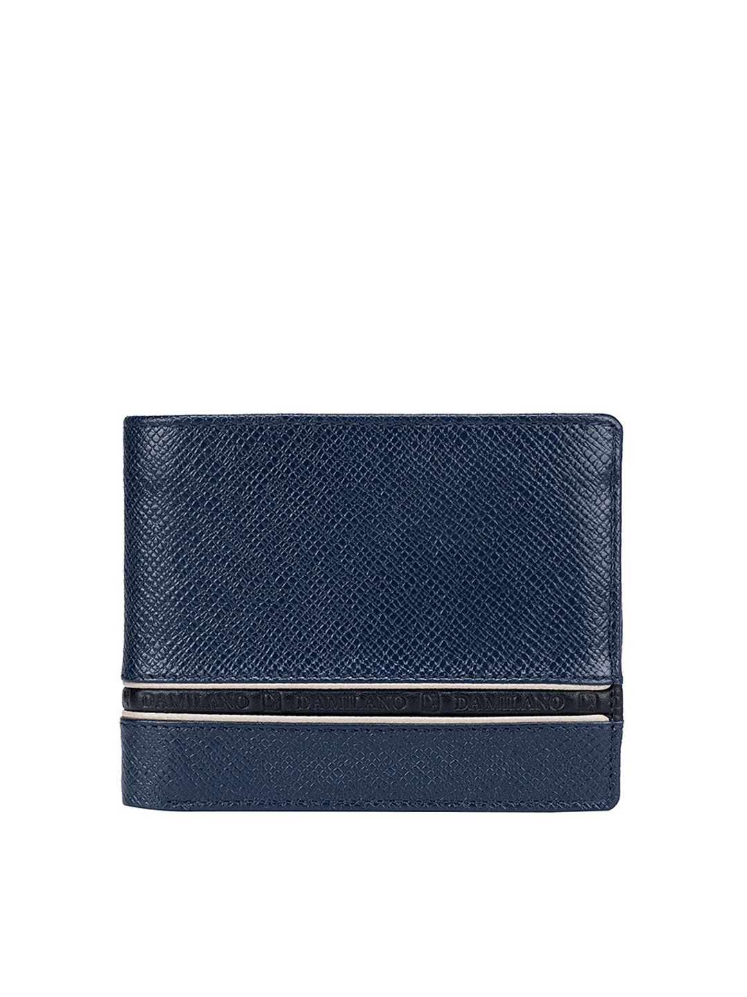 

Da Milano Men Leather Two Fold Wallet, Blue