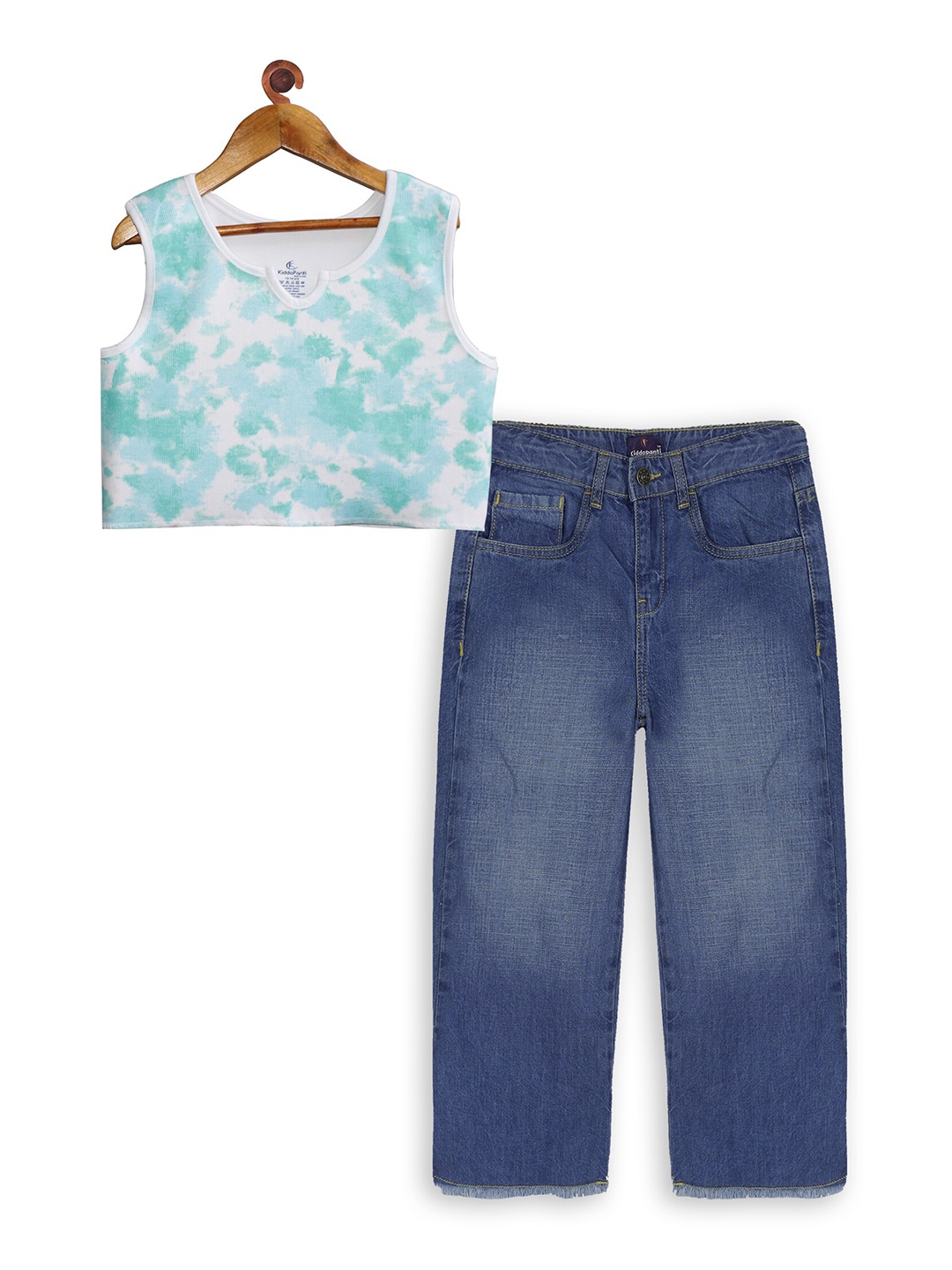 

KiddoPanti Girls Dyed Top with Trousers, Blue