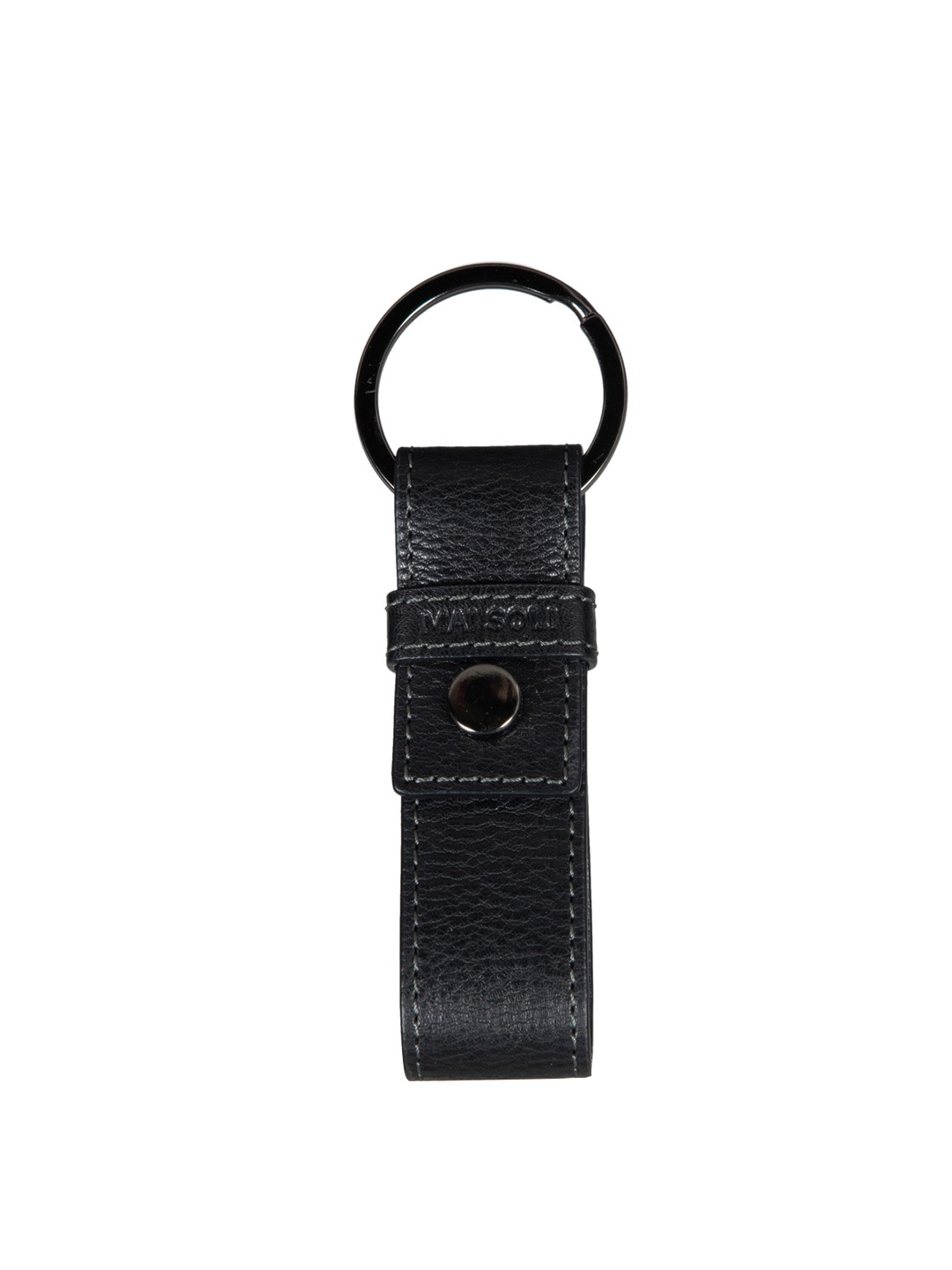 

MAI SOLI Leather Metal Key Chain, Black