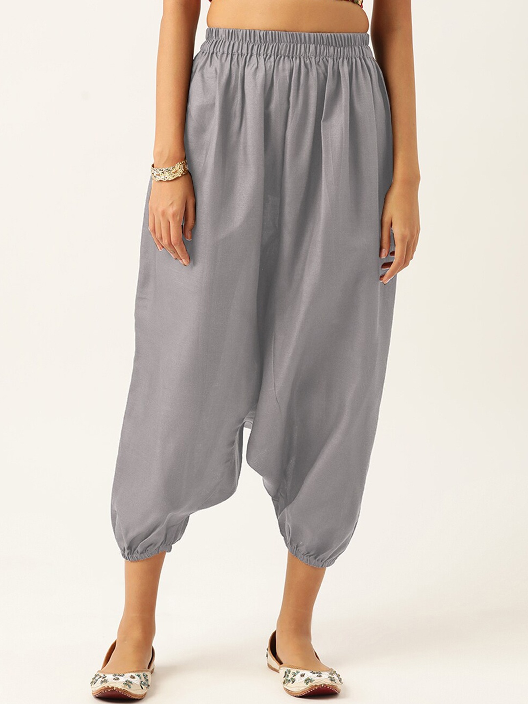 

Molcha Women Mid Rise Loose Fit Harem Pants, Grey