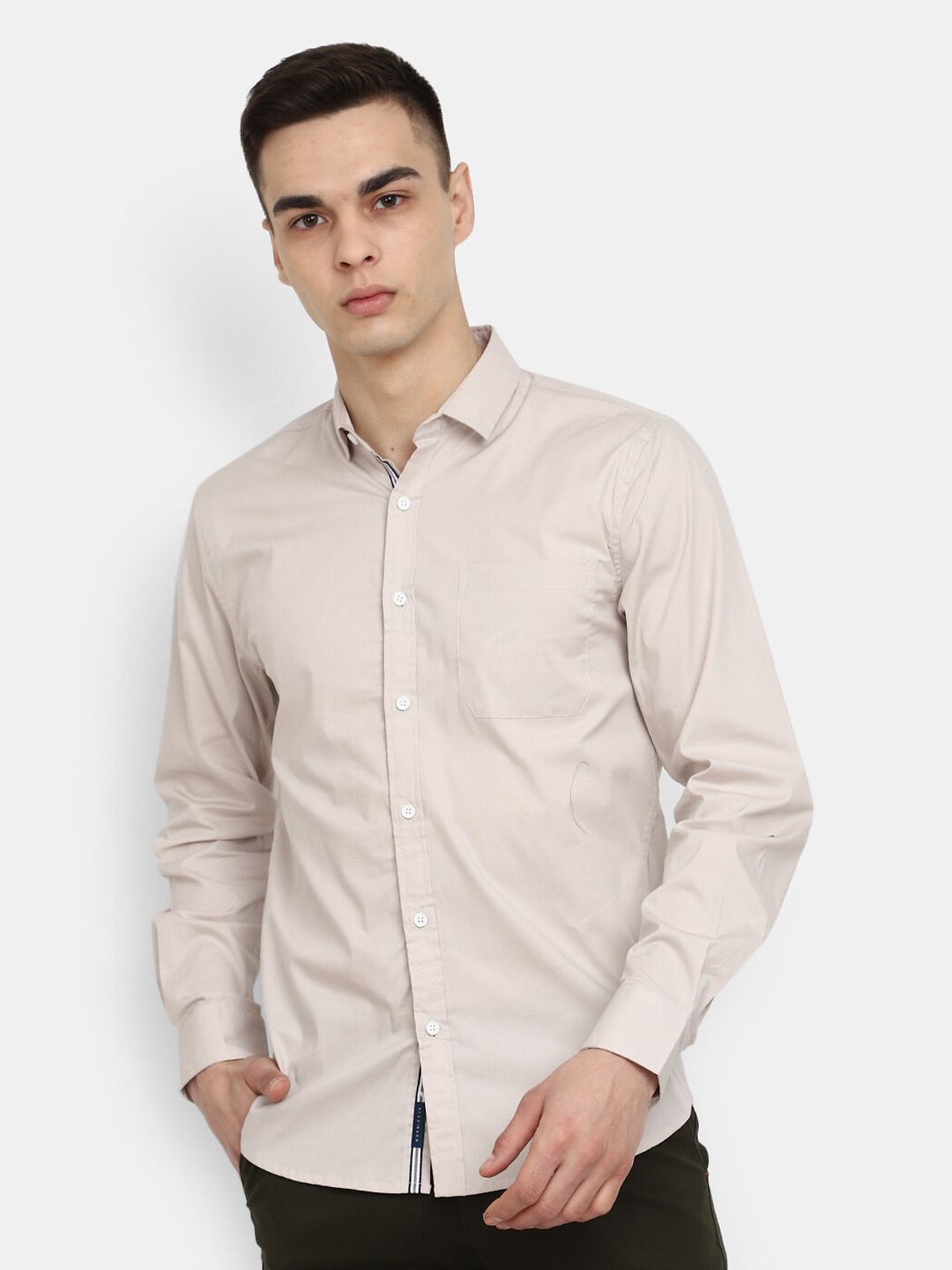 

V-Mart Classic Slim Fit Casual Shirt, Beige