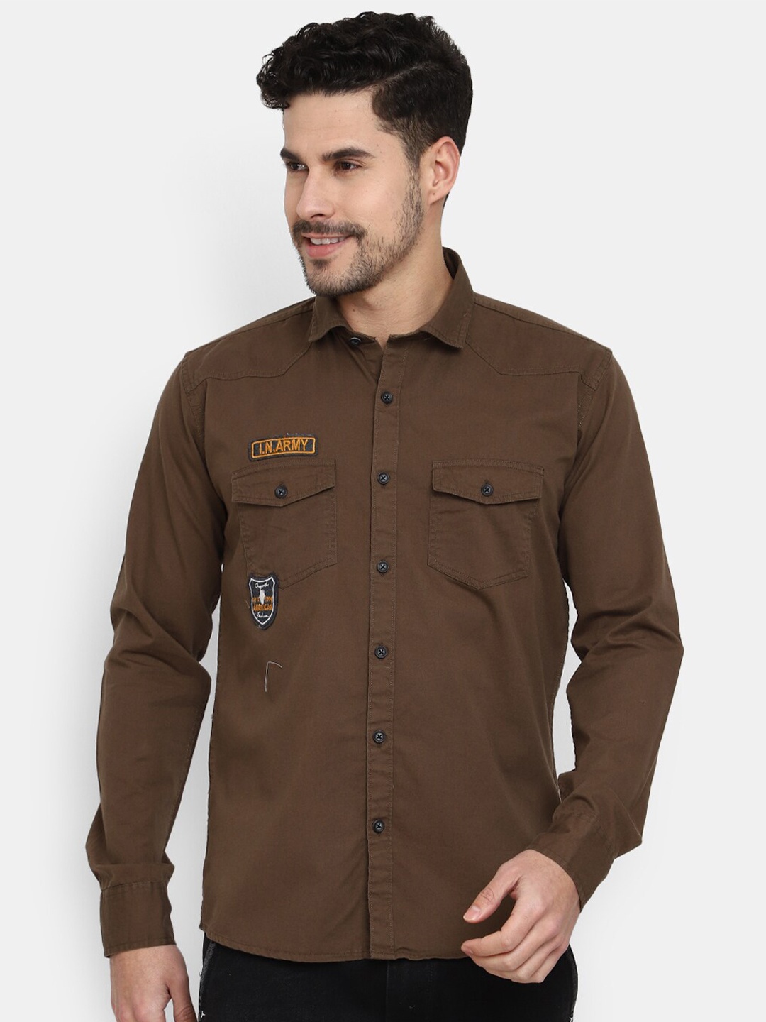 

V-Mart Classic Slim Fit Casual Shirt, Khaki