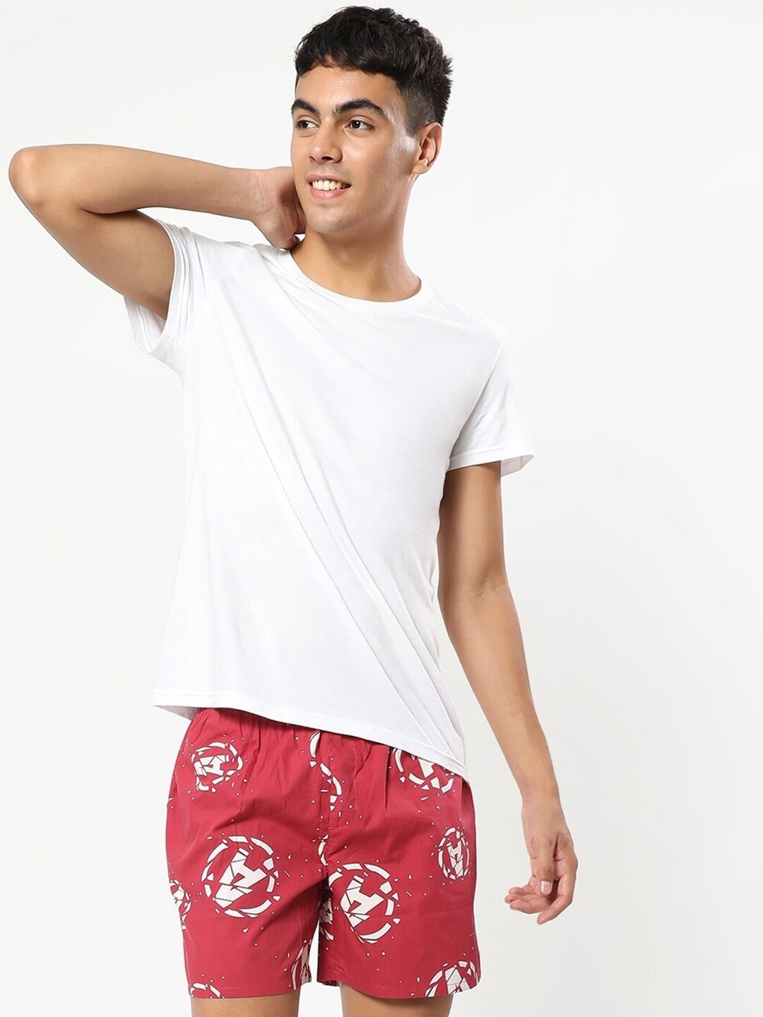 

Bewakoof Men Avengers Printed Cotton Boxers- 464423, Red