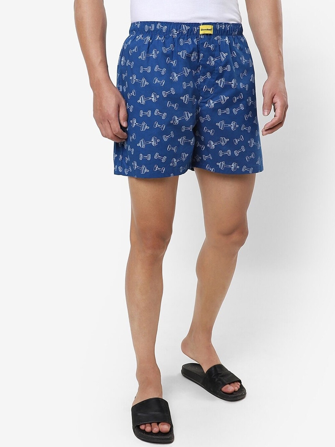 

Bewakoof Men Printed Cotton Boxers- 497437, Blue