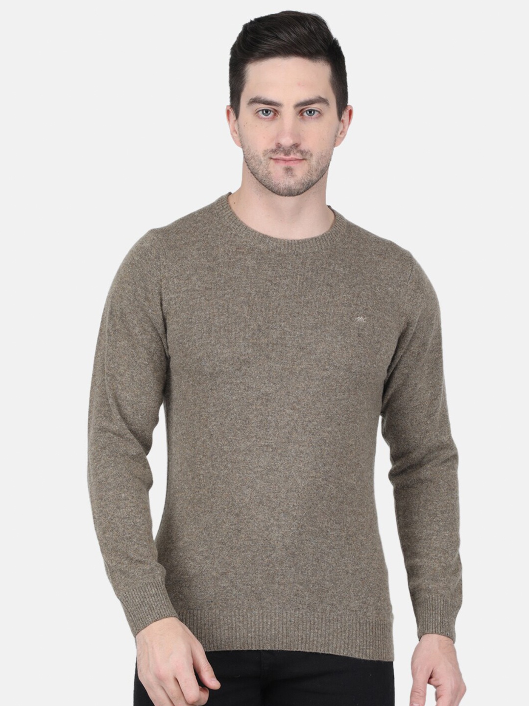 

Monte Carlo Round Neck Wool Pullover, Brown