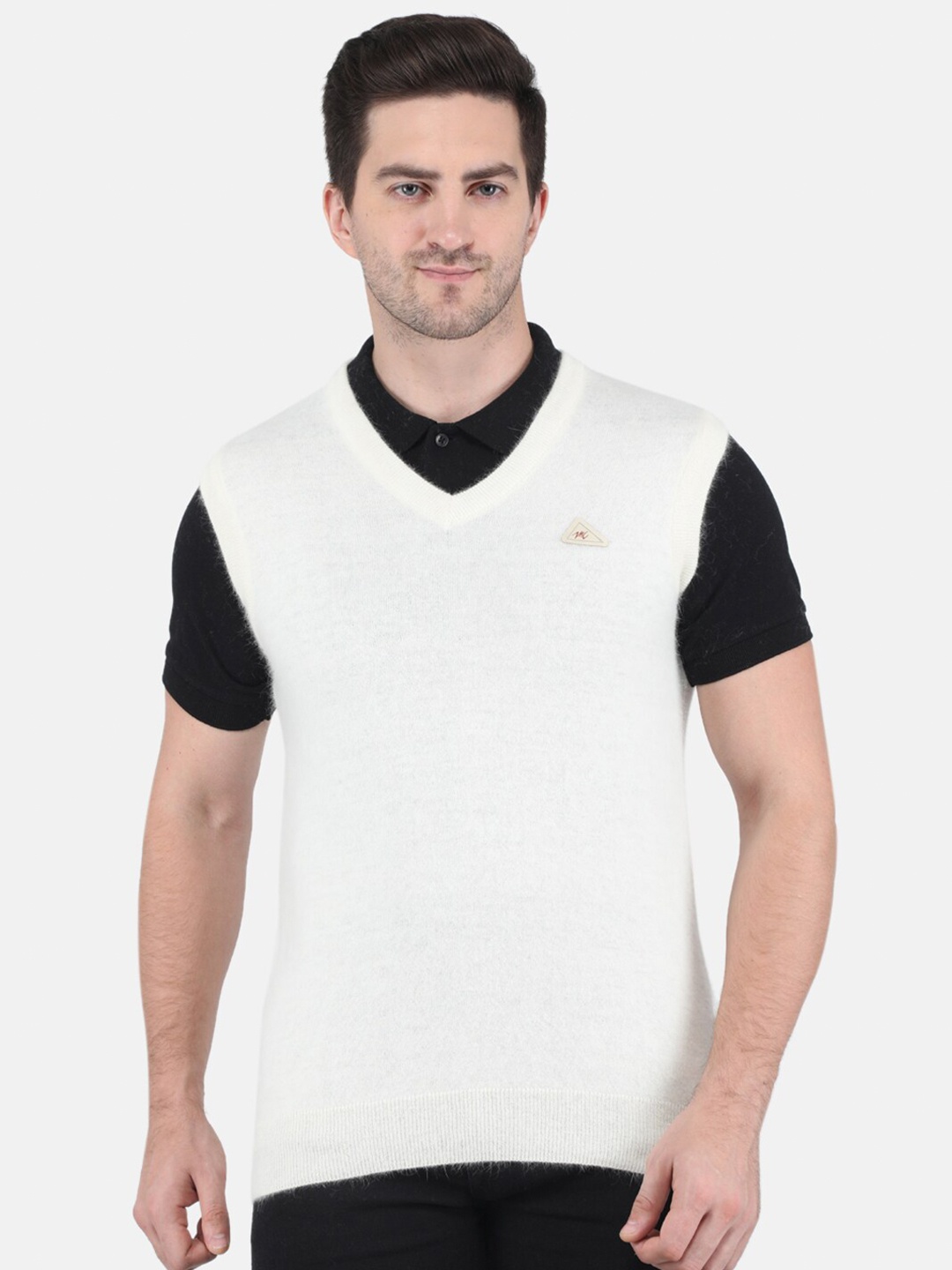 

Monte Carlo V-Neck Knitted Sweater Vest, White
