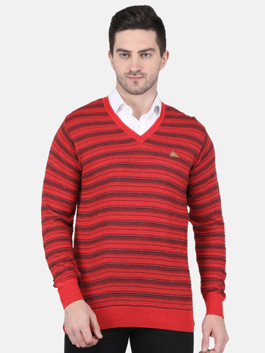 

Monte Carlo V-Neck Pullover Sweater, Red